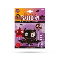 Sada halloweenskych balónov - netopier - 5 ks / balenie