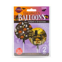 Sada halloweenskych balónov - tekvica & náhrobný kameň - 2 ks / balenie