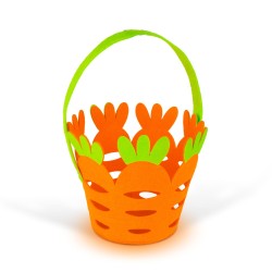 Veľkonočná dekorácia - filcový košík - v tvare mrkvy - 25 x Ø18 cm