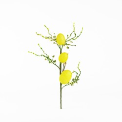 Veľkonočná vetvička s vajíčkami – trblietavá – žltá – 40 x 16 cm