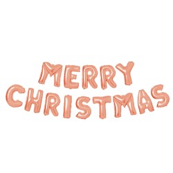 3D Vianočný "Merry Christmas" balón - ružové zlato