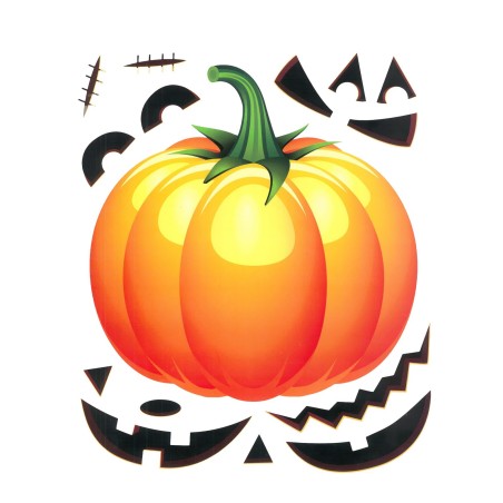 Sada halloweenskych nálepok na okno - tekvica - 15 častí