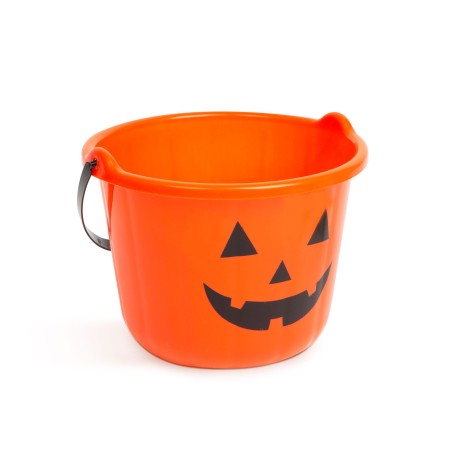Halloweenske plastové vedro - tekvicový vzor - 20 x 15 cm