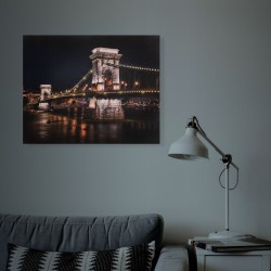 LED obrázok na stenu - "Reťazový most" - 2 x AA, 38 x 48 cm