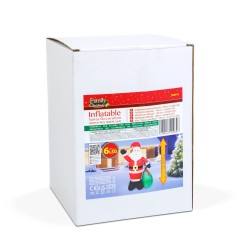 Nafukovací Mikuláš - 180 cm - IP44 - 6 bielych LED - 100 - 240V