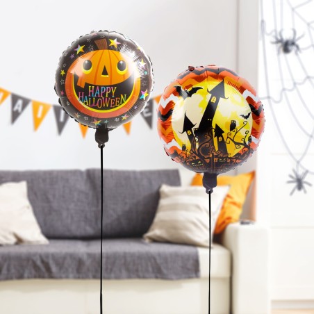 Sada halloweenskych balónov - tekvica & kaštiel - 2 ks / balenie