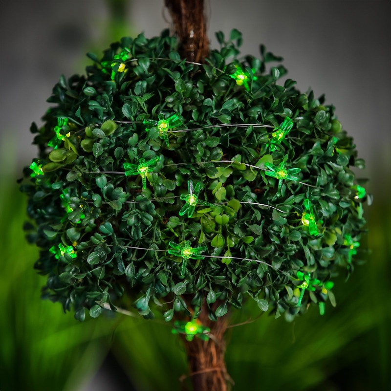 Solárna LED svetelná reťaz – vážka – 2,4 m – 25 LED – teplá biela