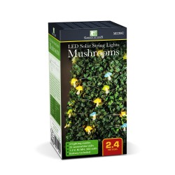 Solárna LED svetelná reťaz – huby – 2,4 m – 25 LED – teplá biela