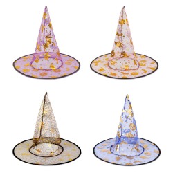 Halloweensky klobúk bosorky - 4 farby, polyester - 38 x 34 cm