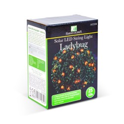 Solárna LED sveteľná reťaz - lienka - 2,4 m - 25 LED - teplá biela