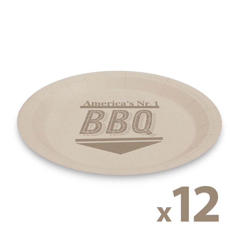 Sada papierových tanierov - BBQ - 23 cm - 12 ks / balenie