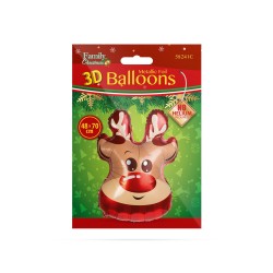 Vianočný balón - hliníková fólia - sob - 70 x 48 cm