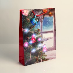Darčeková taška - 10 studených bielych LED, papier - 330 x 102 x 457 mm - 4 druhy / balenie