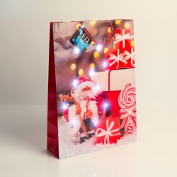 Darčeková taška - 10 studených bielych LED, papier - 330 x 102 x 457 mm - 4 druhy / balenie