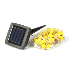Solárna LED svetelná reťaz – včielka – 2,4 m – 25 LED – teplá biela