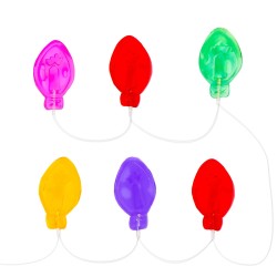 Vianočná LED sveteľná reťaz - gélová nálepka do okna - 6 LED - 2 x AA