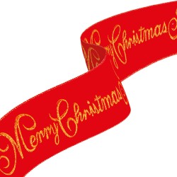 Vianočná stuha - červená - "Merry Christmas" - 60 x 8 cm