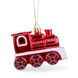 Ozdoba na vianočný strom - lesklý vlak - 8 x 6 x 3 cm