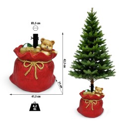 Stojan na vianočný stromček – vrece Santa Clausa – umelý kameň – 41,5 x 31 x 42,5 cm
