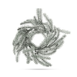 Vianočná dekorácia - veniec - zelený, zasnežený - 27 cm