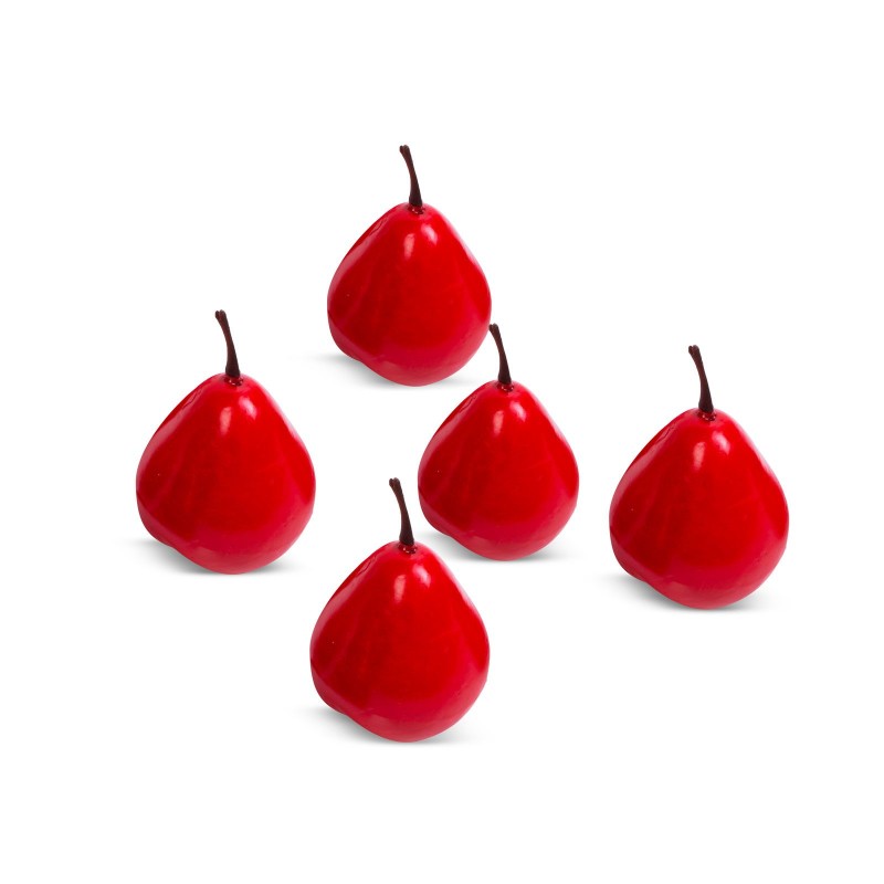Vianočná dekorácia - červené ovocie - 6 cm - 5 ks / balenie