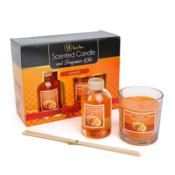 Sada vonnej sviečky a tyčinky - tekvica - 120 g + 100 ml