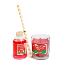Sada vonnej sviečky a tyčinky - jablko & škorica - 120 g + 100 ml