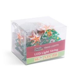 LED sveteľná reťaz - vianočný strom - 10 LED - 1,35 metrov - teplá biela - 2 x AA