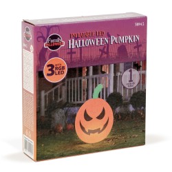 Nafukovacia RGB LED halloweenska tekvica - 40 cm