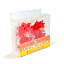 LED kvetinová dekorácia - na batérie - 4 ks / balenie
