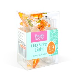 LED sveteľná reťaz - zajac a mrkva - 2 m - 20 LED - 2 x AA