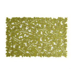 Jesenná dekorácia - podložka - filc, zelená - 44,5 x 28,5 cm