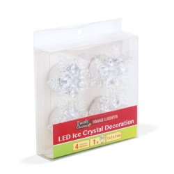 LED dekorácia - ľadový kryštál - na batérie - 4 ks / balenie