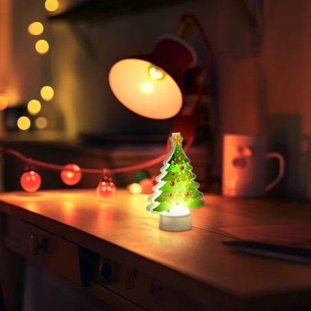 LED dekorácia - teplá biela - vianočný strom - na batérie