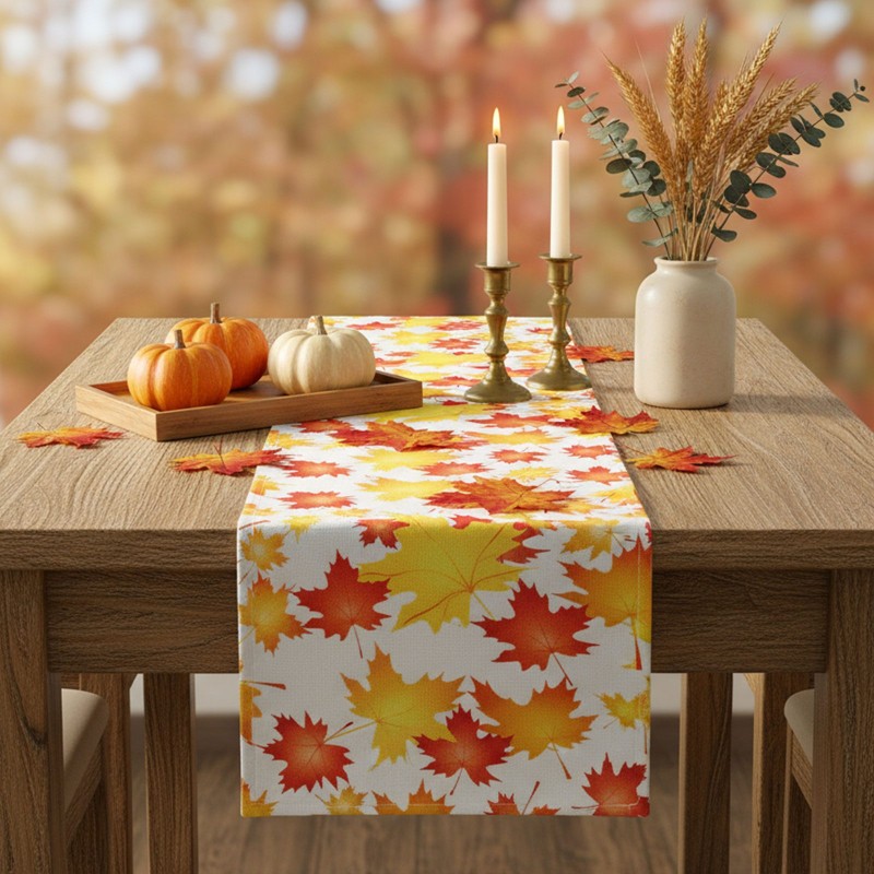 Jesenná dekorácia - behúň na stôl - 120 x 33 cm - polyester