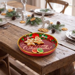 Vianočný tanier – plastový – „Merry Christmas” – 22 cm