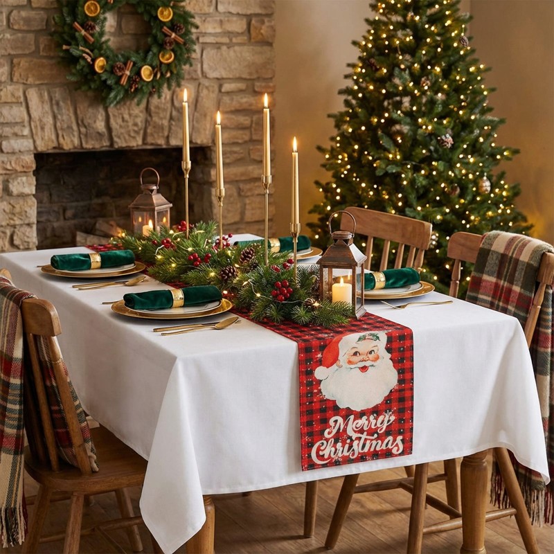 Vianočná dekorácia - stolový behúň - Santa - 183 x 33 cm
