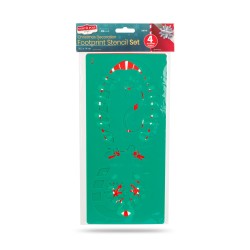 Vianočná dekorácia - sada šablón na odtlačky nôh - plast - 30,5 x 14 cm - 4 ks / balenie
