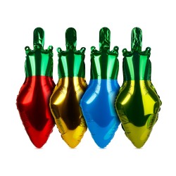 Vianočná dekorácia – balón – klasická žiarovka – 26 x 43 cm – 4 ks / balenie