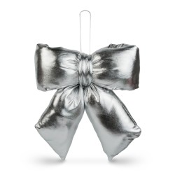 Mašľa dekorácia - trblietavá strieborná - 21 x 19 cm