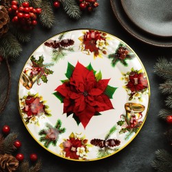 Vianočný tanier – plastový – vianočná hviezda – 37,5 cm
