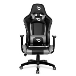 Gamer stolička - s vankúšom do pása, vankúšom na hlavu - sivá