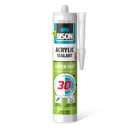 Bison 30-minútový akrylový tmel, biely, 300 ml