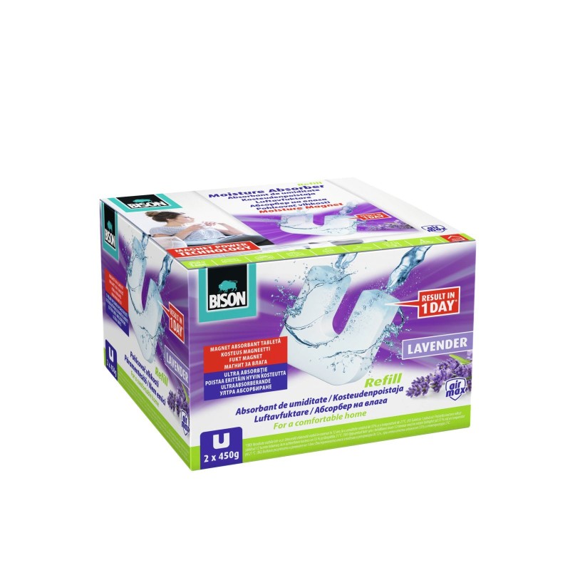AirMAx Náhradný magnet do pohlcovača vlhkosti, levendula -2 x 450 g