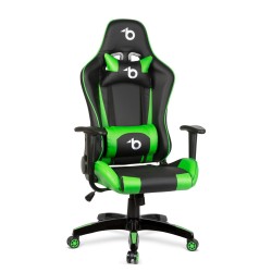 Gamer stolička - s vankúšom do pása, vankúšom na hlavu - zelená