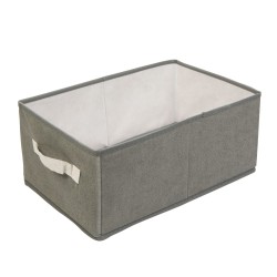 Úložný box z látky - 38,5 x 24 x 16,5 cm - sivý