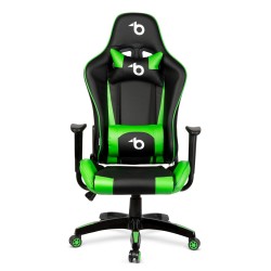 Gamer stolička - s vankúšom do pása, vankúšom na hlavu - zelená