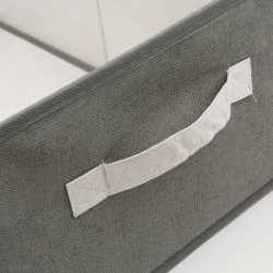 Úložný box z látky - 38,5 x 24 x 16,5 cm - sivý