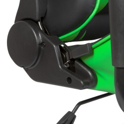 Gamer stolička - s vankúšom do pása, vankúšom na hlavu - zelená