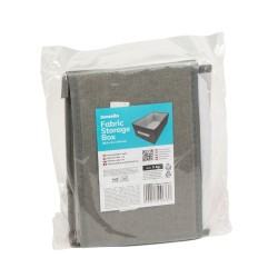 Úložný box z látky - 38,5 x 24 x 16,5 cm - sivý